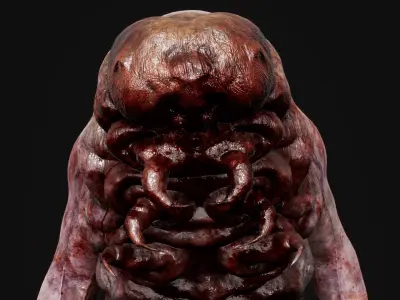 Mutant Caterpillar - Horror Insects Collection Low-poly 3D model