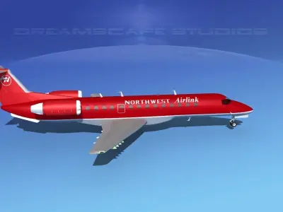 Embraer ERJ-135 Northwest Airlink 3D model