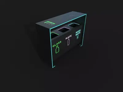 Cyberpunk Waste Sorting Station Low-poly 3D model