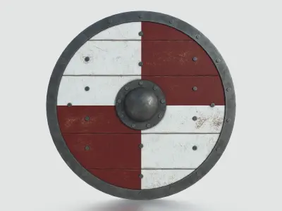 Scandinavian Battle Shield Collection Low-poly 3D model