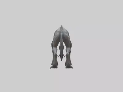 Mutated Wolf model Low-poly 3D model
