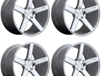 Niche Milan Wheel Offset Machined Face with Silver 3D model