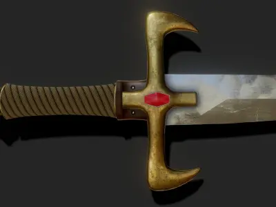 Free turkic fantasy sword Free low-poly 3D model