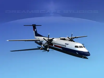Dehaviland DHC-8 400 Texair 3D model