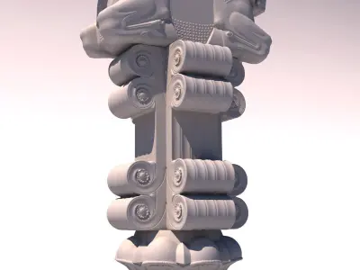 Cow capital culomn 3D model