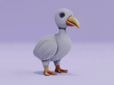 Baby Dodo Cute Bird Low-poly 3D model