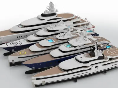 Collection Yacht Bay Five 3D model