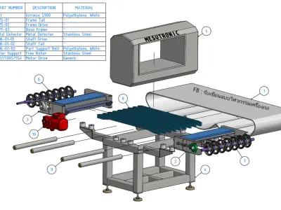 Modular Belt Conveyor 02 Low-poly 3D model