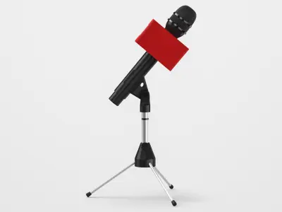 CNN News Microphone 3D model