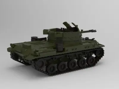M42 40 mm Self-Propelled Anti-Aircraft Gun 3D model