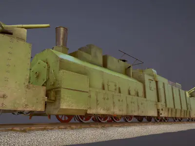 Armored Train BP-35 3D Model Collection