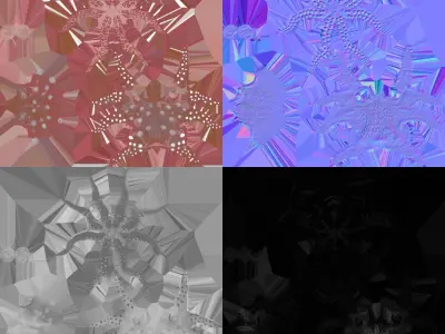 Octopus and baby Low-poly 3D model