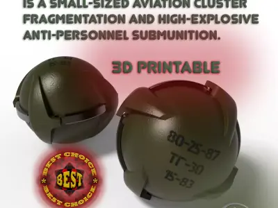 SHOAB 05 Submunition for Cluster avia Bomb Moulage 3D printable 3D model