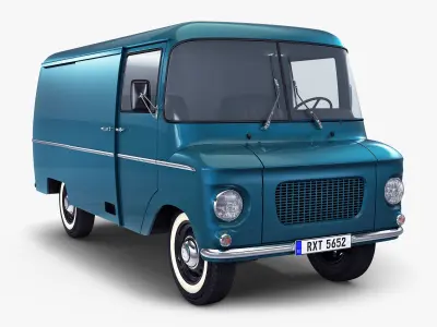 Generic Retro Cargo Van v 2 3D model