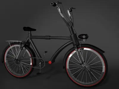 Bicycle with light 3D model