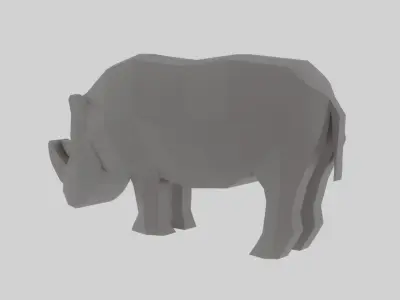 Rhino rhinoceros Free low-poly 3D model