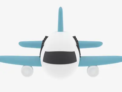 Cartoon Airplane 1 3D model