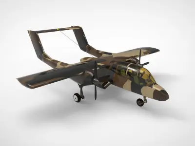 Rockwell OV-10A Bronco Series FSX  Low-poly 3D model