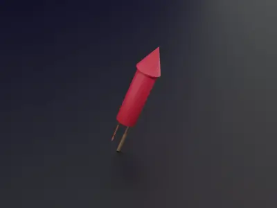 Firework rocket Free 3D model
