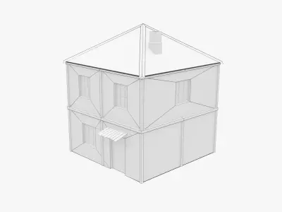 Old Residential House Low-poly 3D model