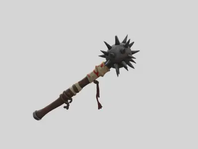 Spiked Mace Medieval Fantasy 3D Weapon Model Low-poly 3D model