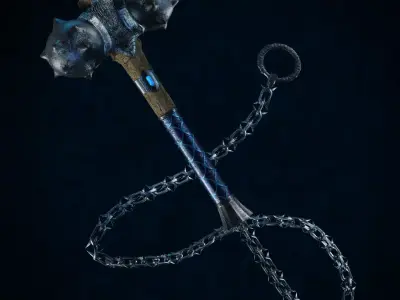 Chain hammer Free low-poly 3D model