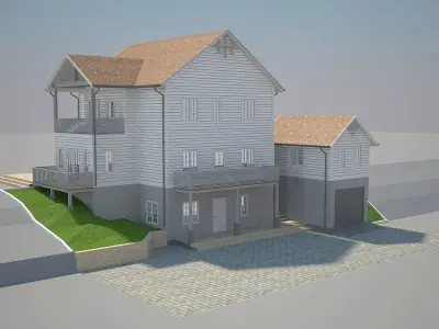 Cottage House 1 Low-poly 3D model