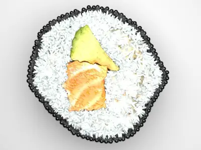Sushi Roll With Black Caviars 3D model