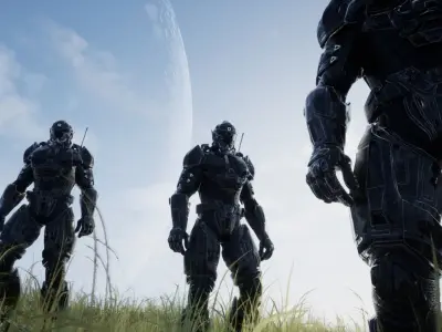 Sci-fi Super Soldier - UE4 Skeleton - Game Ready   Low-poly 3D model