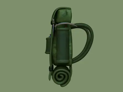 Forest Camouflage Backpack - Character Military Low-poly 3D model