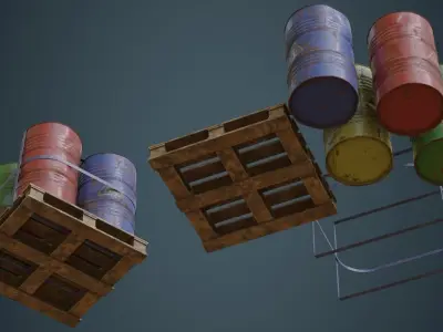 Barrel 1C Low-poly 3D model