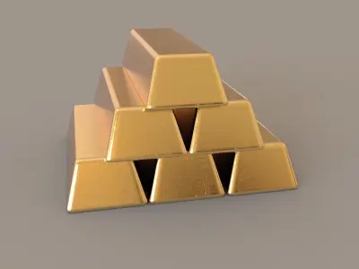 Gold for the millionaire Free low-poly 3D model