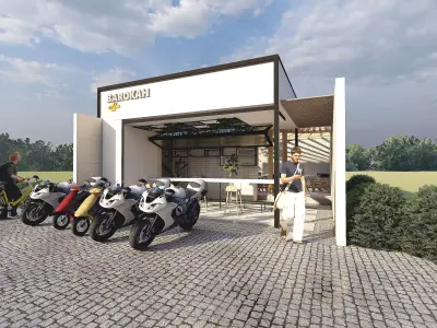 Outdoor Cafe Design 7x10 m SketchUp Only 3D model