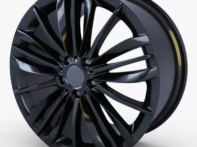 Style 332 wheel black Mid Poly Low-poly 3D model