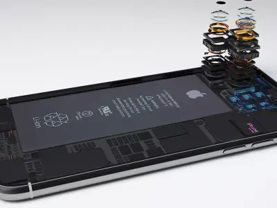 Internal Structure of Mobile Phone 3D model