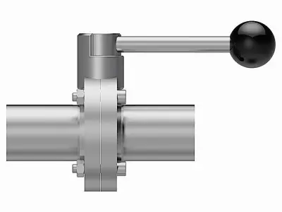 Manual Butterfly Valves - ASME-BPE Welding Ends - 3D model