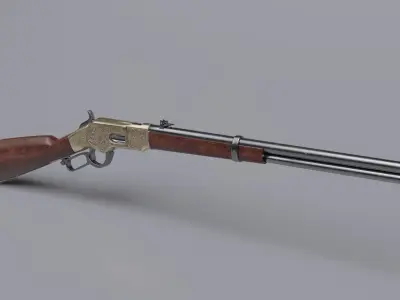 Carabine - Winchester 1866 Low-poly 3D model