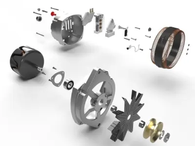 Delco Alternator Free 3D model