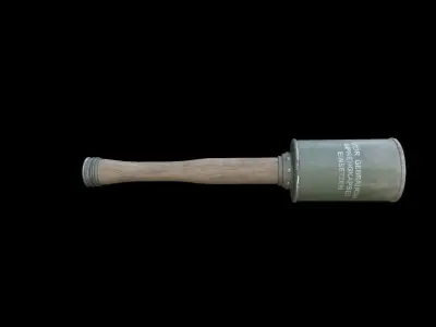 Stielhandgranate 1 wooden mallet Free low-poly 3D model
