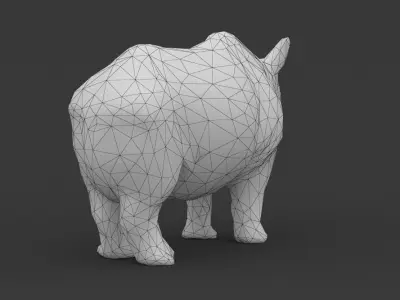 Low Poly Rhino Rhinoceros Low-poly 3D model