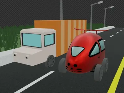 Low Poly Car Game Assets Free low-poly 3D model