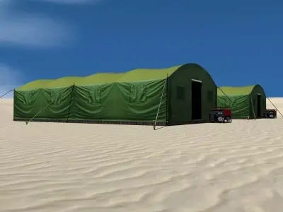 Big Army Tent Low-poly 3D model