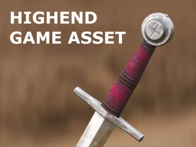 Medieval Dagger for Games and Cinematics 07 Free low-poly 3D model