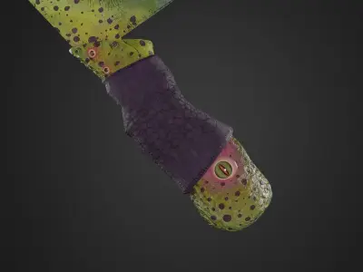 Alien Parasite Knife Low-poly 3D model