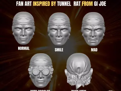 Tunnel Rat fan Art Head for Action Figures 3D print model