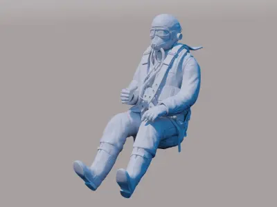 WWII RAF Fighter Pilot 3D print model