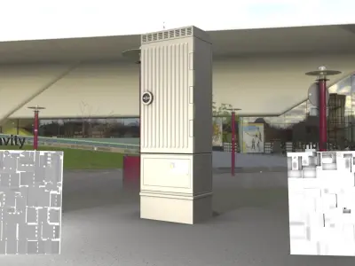 Electrical Distribution Cabinet 138 Low-poly 3D model