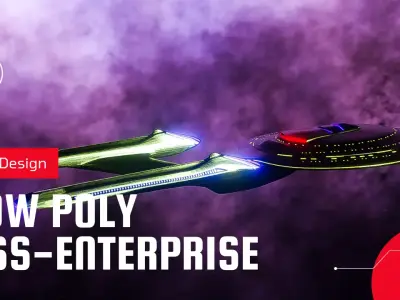 Like the USS-Enterprise low poly Low-poly 3D model