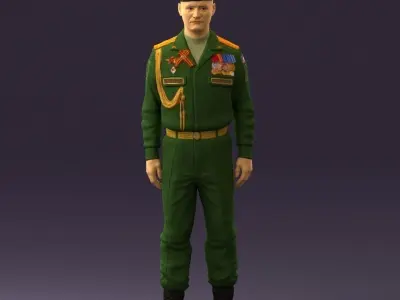 Man in russian military uniform 0896 3D model