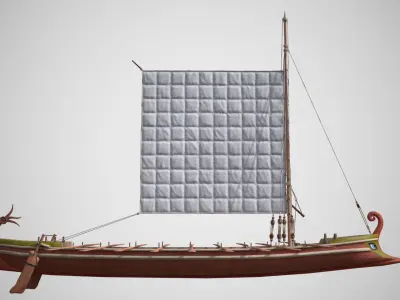 Imperial Roman Warship 100 AD Low-poly 3D model